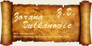 Zorana Dulkanović vizit kartica